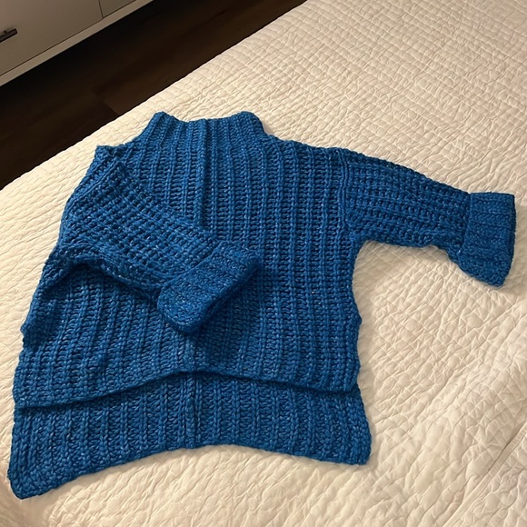 Anthropologie Chunky Blue Sweater - Picture 3 of 6